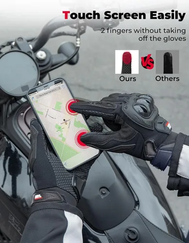 Miniatura 5 de KEMIMOTO - Guantes de motocicleta para hombres/mujeres, guantes de bicicleta de tierra con pantalla táctil y protección contra deslizamientos