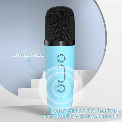 Miniatura 6 de Mini máquina de karaoke para niños, altavoz Bluetooth portátil con micrófono inalámbrico, juguetes de reproductor de música para niños para niñas