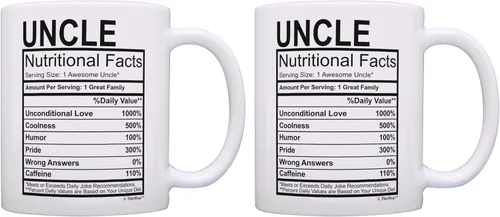 Miniatura 13 de ThisWear Nuevo tío regalo para tío etiqueta de datos nutricionales 11oz taza de café de cerámica con mango 11oz - Tío