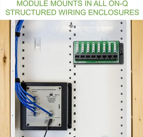 Miniatura 5 de Legrand - Módulo de interfaz de red OnQ Cat5e, módulo WiFi con 8 puertos, caja de red que proporciona conectividad a dispositivos conectados
