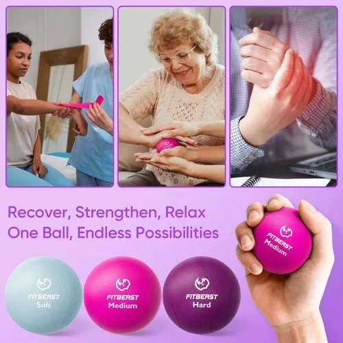 Miniatura 5 de FitBeast Grip Strength Trainer, Finger Exerciser, Stress Balls for Adults 6-Piece Set, Hand Therapy for Strength, Recovery & Stress Relief, Forearm