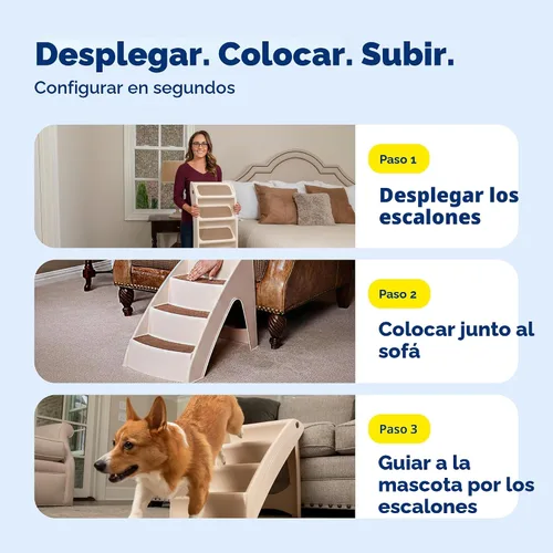 Miniatura 6 de PetSafe CozyUp - Escaleras plegables para perros, escalones portátiles para interiores y exteriores para mascotas, para cama, sofá y automóvil, Gris