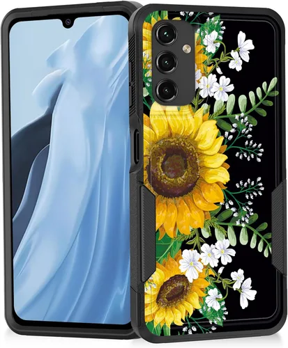 Miniatura 39 de Funda para Galaxy A14 5G, resistente de doble capa híbrida de policarbonato duro, goma suave, a prueba de golpes, funda protectora resistente