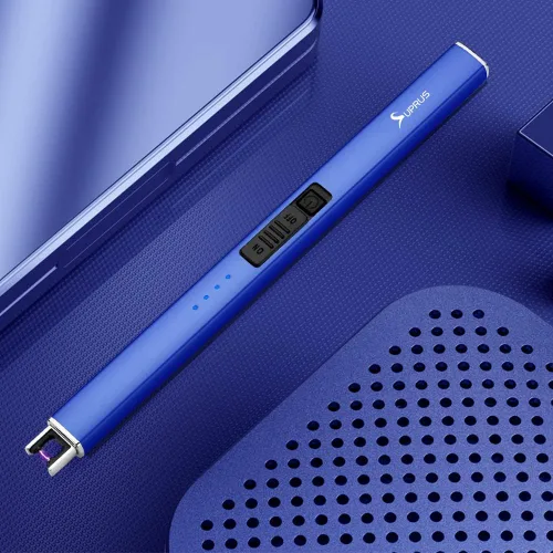 Miniatura 2 de SUPRUS Encendedor eléctrico de arco, resistente al viento, sin llama, recargable por USB, con bloqueo de seguridad, para velas, barbacoa, camping