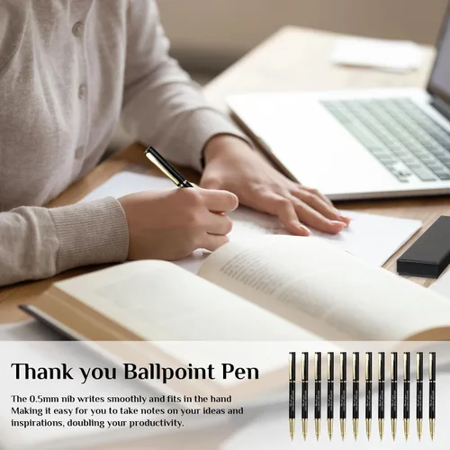Miniatura 5 de PerKoop Juego de 30 Bolígrafos de Agradecimiento para Apreciación de Empleados con Citas Inspiradoras Grabadas con Caja para Acción de Gracias
