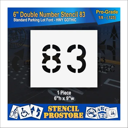 Miniatura 86 de Plantillas para pavimento, bordillo y WheelStop, plantilla de doble número de 6 pulgadas, (52) - 6 x 9 x 1/16 pulgadas (63 mil) - Resistentes