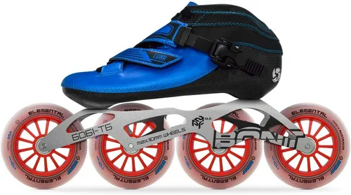 Miniatura 4 de Bont Paquete de Carreras de Patinaje de Velocidad en Línea - Bota de Patín Luna + Marco 2PF 6061 + Ruedas Elemental + Rodamientos ABEC7 - Juvenil