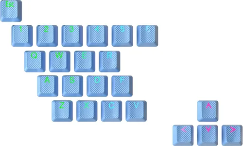 Miniatura 9 de Conjunto de teclas de goma Ranked Doble disparo translúcido Perfil OEM para teclado mecánico de juegos (Café Cuarzo, 23 teclas)