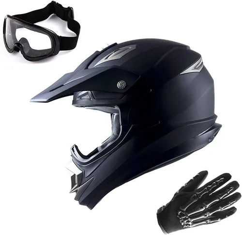 Miniatura 8 de 1Storm Casco de motocross para adultos, todoterreno, MX, BMX, ATV, motocross, mecánico, HGXP14B, fibra de carbono, negro, HGXP14B