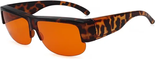 Miniatura 10 de Eyekepper Reducción de Luz Azul al 100%, Gafas de Computadora de Bloqueo Anti-Azul Fitover con Lente Extra Ámbar 1804-negro-100% bloqueo de luz azul