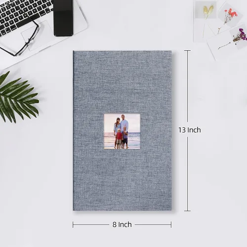 Miniatura 2 de Mublalbum Álbum de fotos pequeño de 4 x 6 pulgadas, 300 fotos, cubierta de lino, libro de fotos con bolsillos horizontales para boda, aniversario