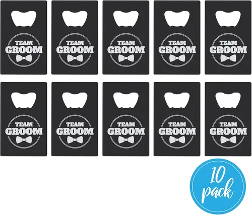 Miniatura 7 de Abridores de botellas para padrinos de boda (paquete de 10) regalos para padrinos de boda I Team Groom Gifts