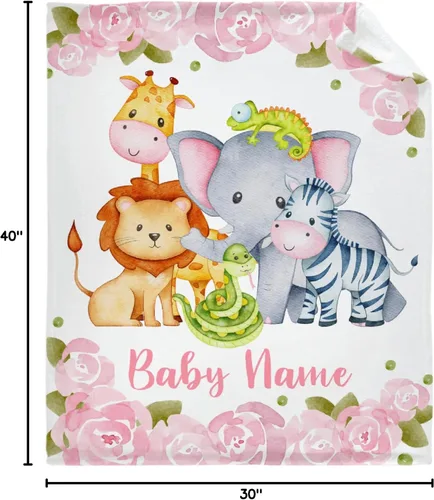 Miniatura 9 de Regalo personalizado para niños/niños, mantas personalizadas de animales para sofá, cama, dormitorio, sala de estar, manta ligera