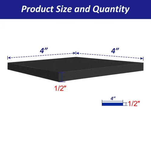 Miniatura 2 de Foam Padding Sheets with Adhesive Backing - Self Stick Neoprene Insulation Foam,4 PCS 1/2 Inch Thick X 4 Inch Long X 4 Inch Wide - Closed Cell Foam