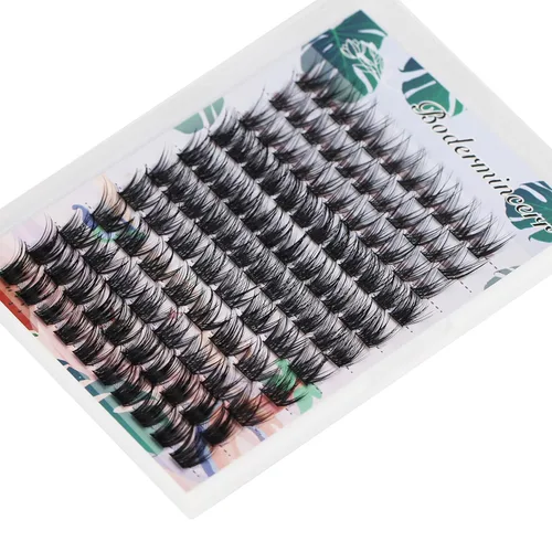 Miniatura 5 de Bodermincer 113 pestañas postizas de injerto segmentado mixto, 4 estilos, pestañas individuales en racimo negro, pestañas individuales en racimo
