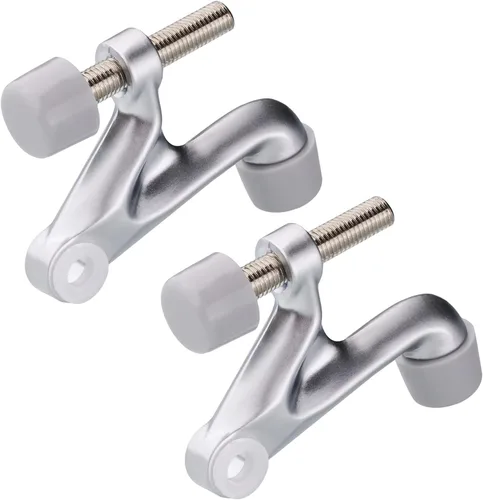 Miniatura 10 de Paquete de 2 topes de puerta con pasador de bisagra, accesorios ajustables de alta resistencia, 2-3/8 x 15/16 pulgadas, negro mate con puntas