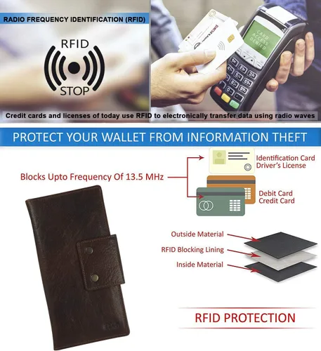 Miniatura 6 de Mou Meraki Cartera larga con bloqueo RFID de cuero genuino - Vintage Bifold para hombres, Rojo Marrón, Cartera larga