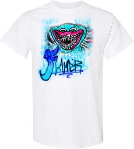 huggy face flamer graffiti custom airbrush T-Shirt Any Name Any Colors Personalized