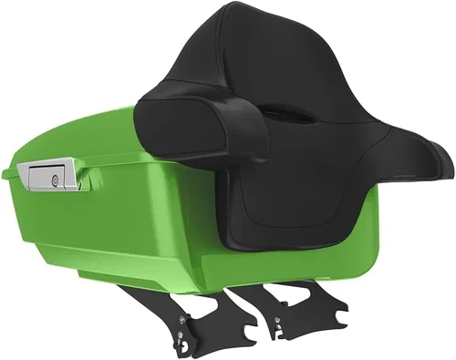 Miniatura 36 de King Tour Pack para Harley Alpine Green, cierre de paquete turístico, portaequipajes superior, soporte de montaje negro, placa de metal para Harley