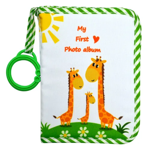 Miniatura 7 de Baby's My First Family Álbum de fotos de bebé de 4 x 6 pulgadas, libro de fotos de tela suave, álbum de tela para bebé con bolsillos para fotos, Rosa