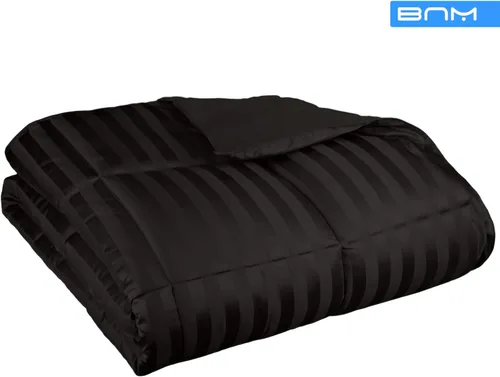 Miniatura 2 de Blue Nile Mills - Edredón alternativo para todas las estaciones, relleno de microfibra, hipoalergénico, peso mediano, felpa y reversible, con Negro