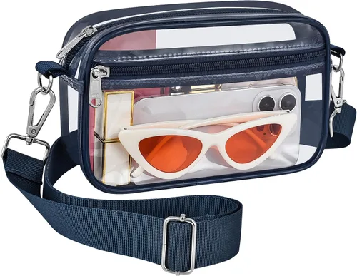 Miniatura 10 de Bagenius Clear Bag for Stadium Events Clear Messenger Bag Clear Purse for Concert and Sport Events