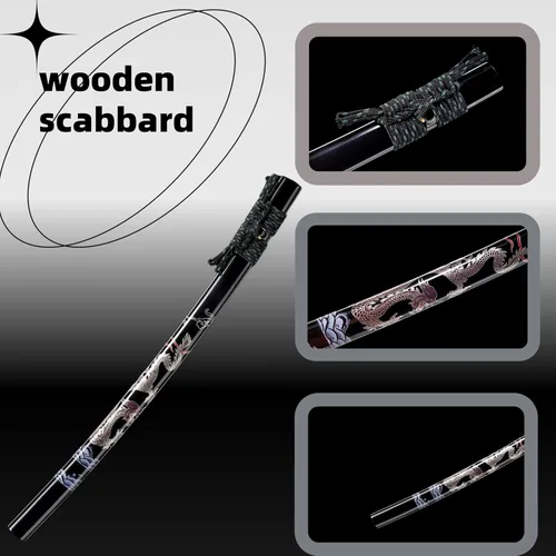 Miniatura 7 de Katana，Hand-Forged Katana Sword，Razor-Sharp 1095 & T10 Damascus Steel Blade, Full-Tang Structure for Martial Arts Practice, Collector's Display