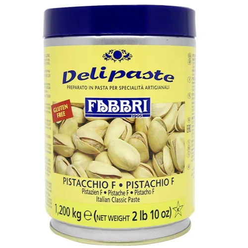 Fabbri Delipaste Pistachio Fine, Compuesto aromatizante para gelato, helado, servicio suave, pastelería y confitería - 1 lata de 2.6 libras