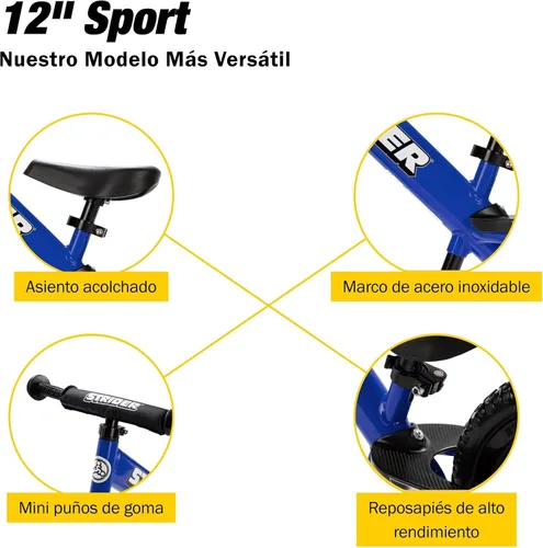 Miniatura 2 de Strider Bicicleta deportiva de 12 pulgadas – Bicicleta de equilibrio sin pedal para niños de 1 a 4 años – Incluye almohadilla de seguridad, asiento
