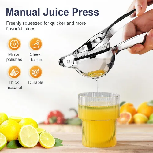 Miniatura 2 de Exprimidor de limón, exprimidor de limón de mano de acero inoxidable, exprimidor de cítricos, accesorios de cocina manual 2025, exprimidor de mano