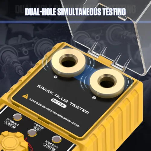 Miniatura 3 de Probador de chispas para automóvil, probador de bujías de automóvil con detector de doble orificio ajustable automático, analizador de enchufe