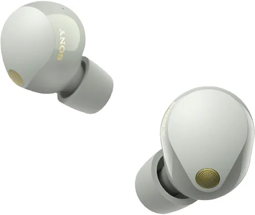 Miniatura 5 de Sony WF-1000XM5 - Paquete de auriculares verdaderamente inalámbricos con cancelación de ruido (plateado) con funda de silicona (azul), puntas