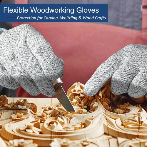 Miniatura 5 de Dowellife Guantes resistentes a los cortes A9 de máxima protección, guantes de cocina y chef de grado alimenticio para preparación de alimentos, Gris