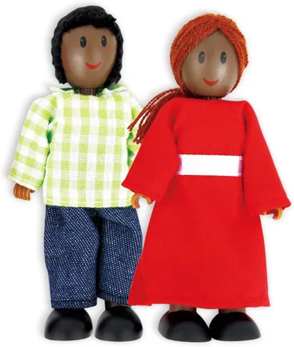Miniatura 6 de Hape familia afroamericana muñecas de mandera, miembros de familia.