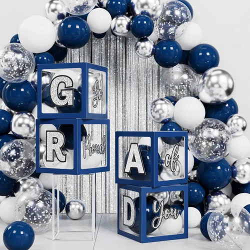 Miniatura 5 de Decoraciones de graduación 2026: juego de 86 piezas de suministros de decoración para fiesta de graduación, incluye cuerdas de luz LED, cajas