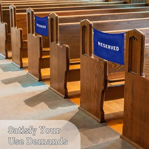 Miniatura 3 de Tudomro Letreros reservados para sillas de banco, de franela, para asientos de banco, para decoración de asientos de boda de iglesia
