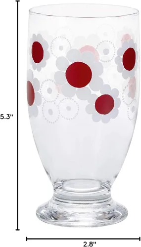 Miniatura 8 de ADERIA Retro Glass with Stand with Flowers, 11.2 fl oz (335 ml), Gift Box, Made in Japan, Cup, Wedding, Celebration, Beer, Stylish, Present