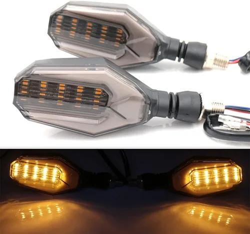 Miniatura 9 de Luces LED intermitentes universales para motocicleta de 10mm. Luces delanteras y traseras para intermitentes de 12 LED
