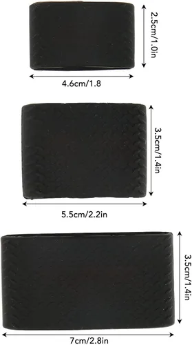 Miniatura 5 de Clipper Bands, paquete de 3 bandas profesionales de silicona negra deslizante, calor eléctrico, manga protectora, bandas de corte eléctrico