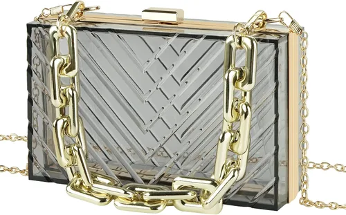 Acrylic Clear Purse, Evening Clutch Handbag for Women, Crossbody Shoulder Purse for Bridal, Party, Prom