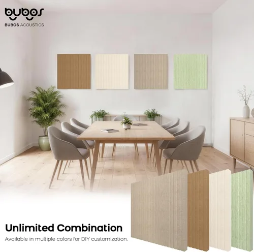Miniatura 6 de BUBOS Paneles acústicos de pared, paquete de 2 paneles decorativos insonorizados de 23.6 x 23.6 x 2 pulgadas, decoración de pared con reducción