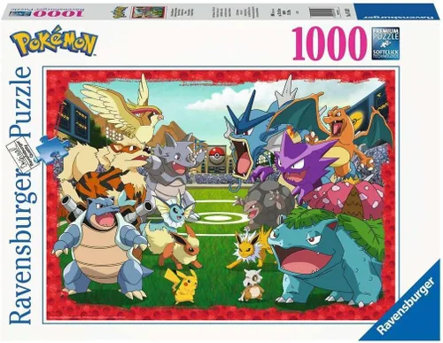 Ravensburger Rompecabezas de Pokémon de 1000 piezas para adultos y niños a partir de 12 años, enfrentamiento, negro
