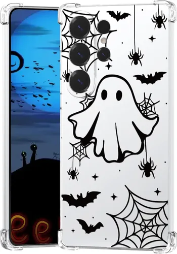 Miniatura 12 de Funda de Halloween para Google Pixel 6A transparente con diseños de murciélagos fantasmas, funda para teléfono para niñas, elegante, delgada, a