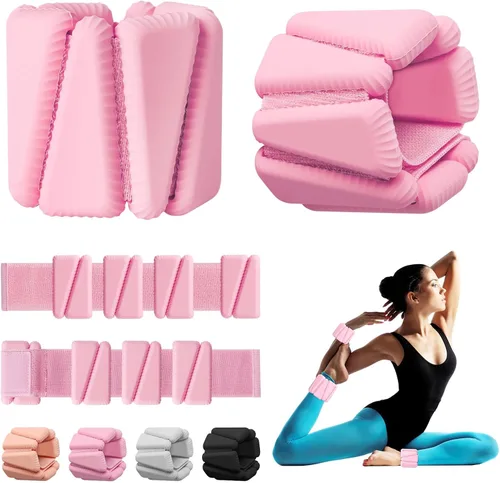 Pesas para Muñeca, Pesas Ajustables para Muñeca y Tobillo para Mujeres, Juego de 2 (1 libra Cada Una), Pulseras con Pesos para Caminar, Yoga, Danza,