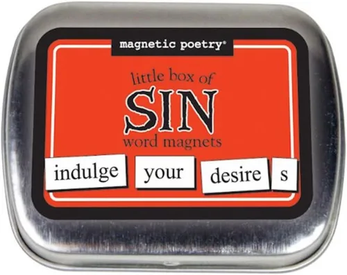 Magnetic Poetry - Kit de la pequeña caja del pecado - Palabras para la nevera - Escribe poemas y cartas en la nevera - Fabricado en Estados Unidos
