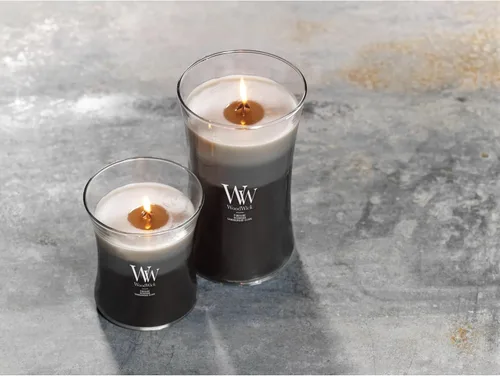 Miniatura 3 de WoodWick Warm Woods Trilogy - Velas navideñas de regalo para mujeres y hombres, vela mediana de reloj de arena Trilogy de 9.7 oz con mecha