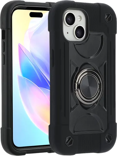 Miniatura 106 de MARKILL Funda compatible con iPhone 15 de 6.1 pulgadas con soporte integrado, [grado militar resistente de cuerpo completo] protección contra Rosa