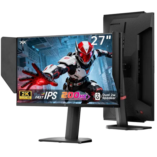 Miniatura 11 de KTC Monitor de juegos de 27 pulgadas 1440p 170Hz, 2K QHD 1ms GTG Fast IPS, HDR, HDMI/USB C/DP, FreeSync y G-Sync, ajustable en giro, inclinación