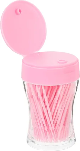 Miniatura 2 de 200pcs palillos de dientes de doble cabeza de plástico suave cuidado bucal interdental hilo limpiadores cepillos frenos, palillos de dientes (rosa)