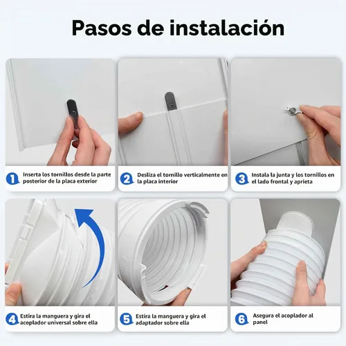 Miniatura 9 de Kit portátil de ventilación de ventana de CA, con manguera de escape de 5.9 pulgadas, acoplador de 5.9 pulgadas y protector de pájaros, kit